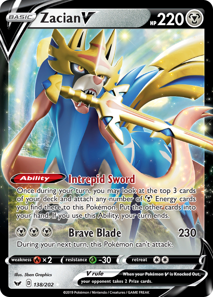 Zacian V (138/202) [Sword & Shield: Base Set] | Gear Gaming Bentonville