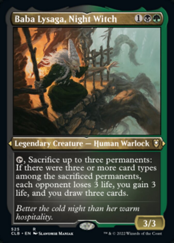 Baba Lysaga, Night Witch (Foil Etched) [Commander Legends: Battle for Baldur's Gate] | Gear Gaming Bentonville