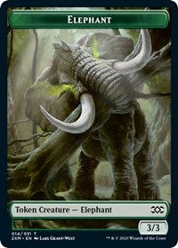 Elephant // Golem Double-Sided Token [Double Masters Tokens] | Gear Gaming Bentonville