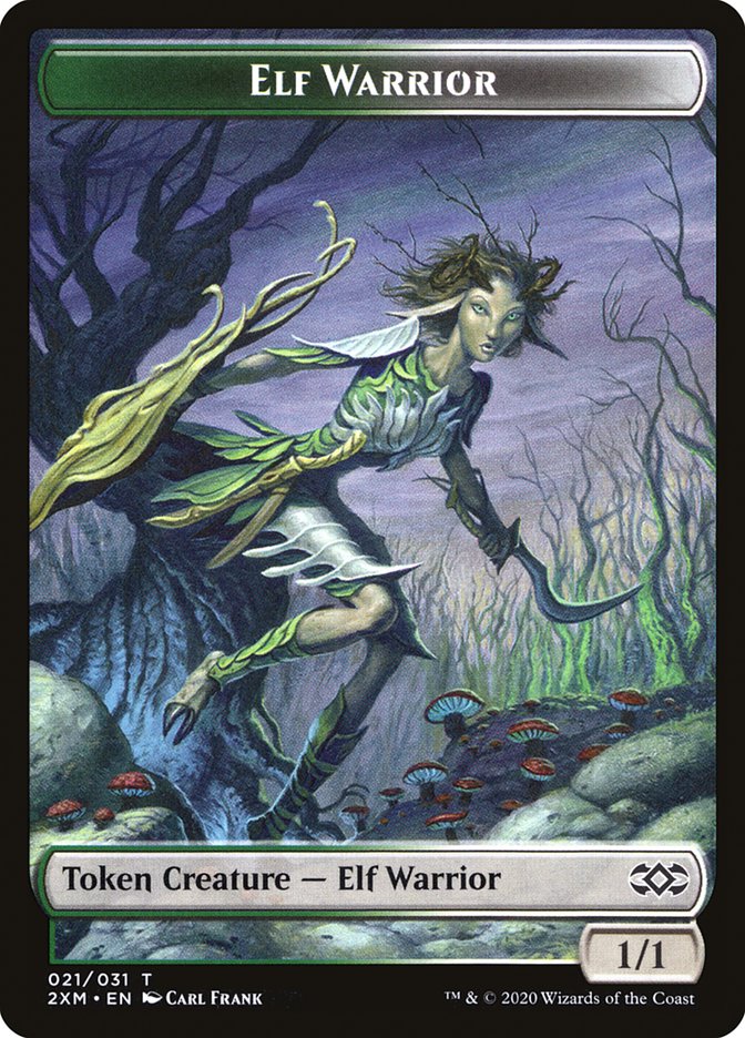 Myr (007) // Elf Warrior Double-Sided Token [Double Masters Tokens] | Gear Gaming Bentonville