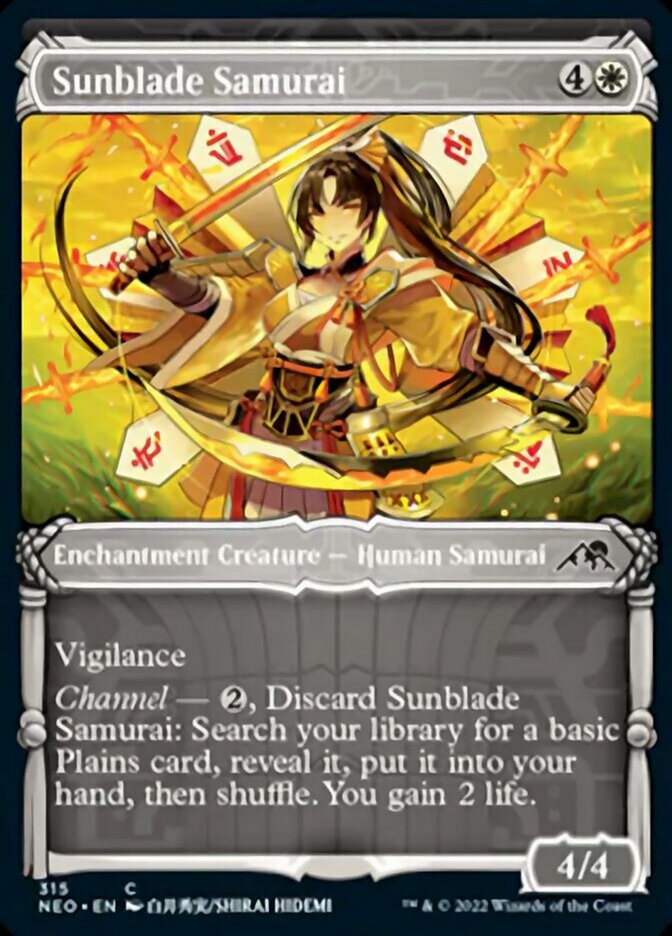 Sunblade Samurai (Showcase Samurai) [Kamigawa: Neon Dynasty] | Gear Gaming Bentonville