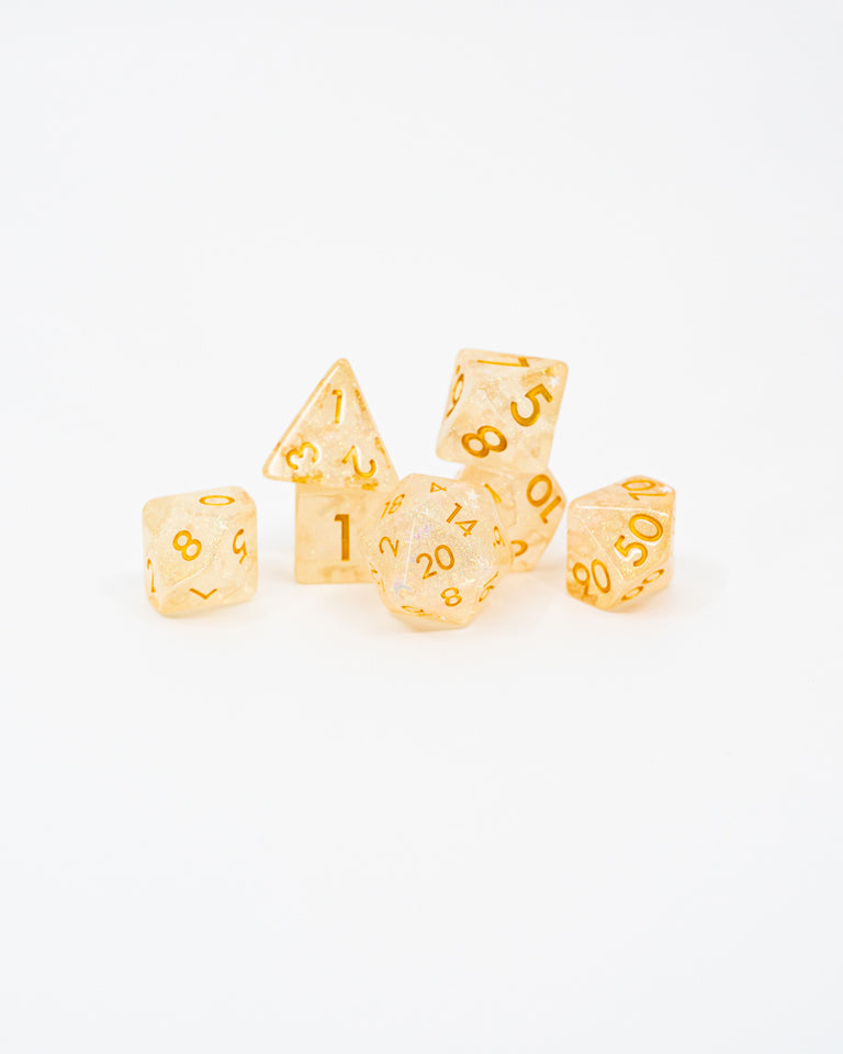 Golden One Acrylic Dice 7pc Set | Gear Gaming Bentonville