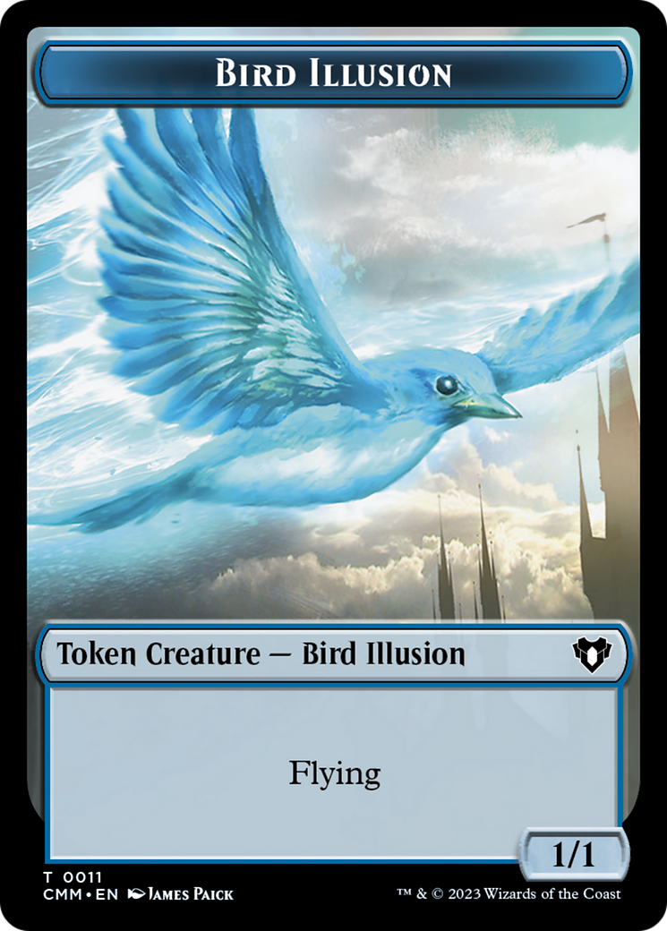 Spirit (0039) // Bird Illusion Double-Sided Token [Commander Masters Tokens] | Gear Gaming Bentonville