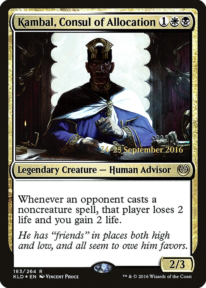 Kambal, Consul of Allocation [Kaladesh Prerelease Promos] | Gear Gaming Bentonville