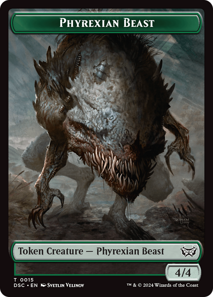 Phyrexian Beast //Manifest Double-Sided Token [Duskmourn: House of Horror Commander Tokens] | Gear Gaming Bentonville