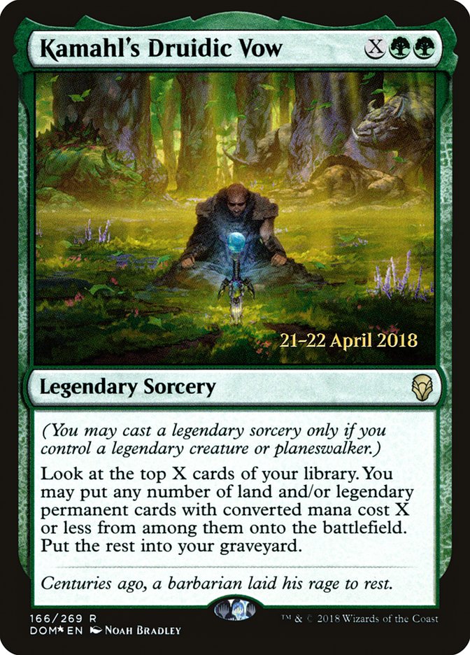 Kamahl's Druidic Vow [Dominaria Prerelease Promos] | Gear Gaming Bentonville