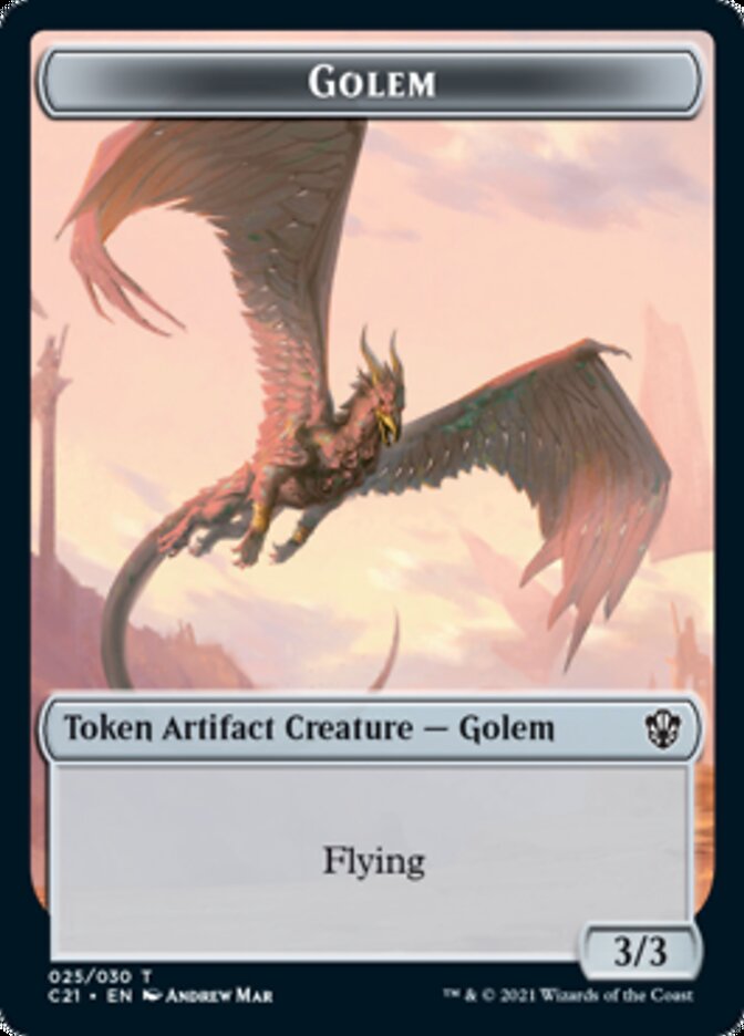 Golem (025) // Thopter Double-Sided Token [Commander 2021 Tokens] | Gear Gaming Bentonville