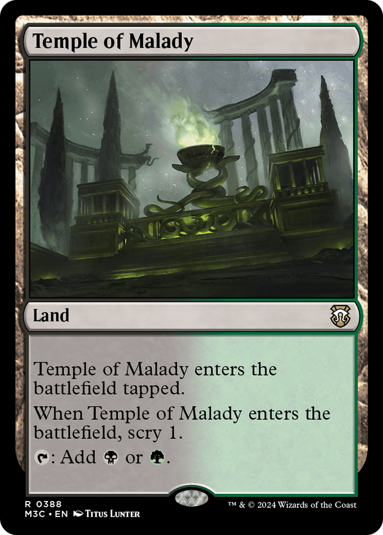 Temple of Malady (Ripple Foil) [Modern Horizons 3 Commander] | Gear Gaming Bentonville