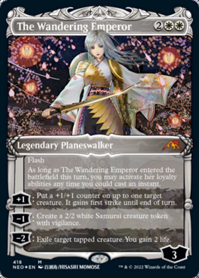 The Wandering Emperor (Showcase) (Foil Etched) [Kamigawa: Neon Dynasty] | Gear Gaming Bentonville