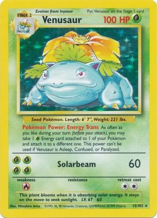 Venusaur (15/102) [Base Set Unlimited] | Gear Gaming Bentonville