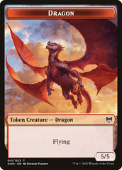 Human Warrior // Dragon Double-Sided Token [Kaldheim Tokens] | Gear Gaming Bentonville
