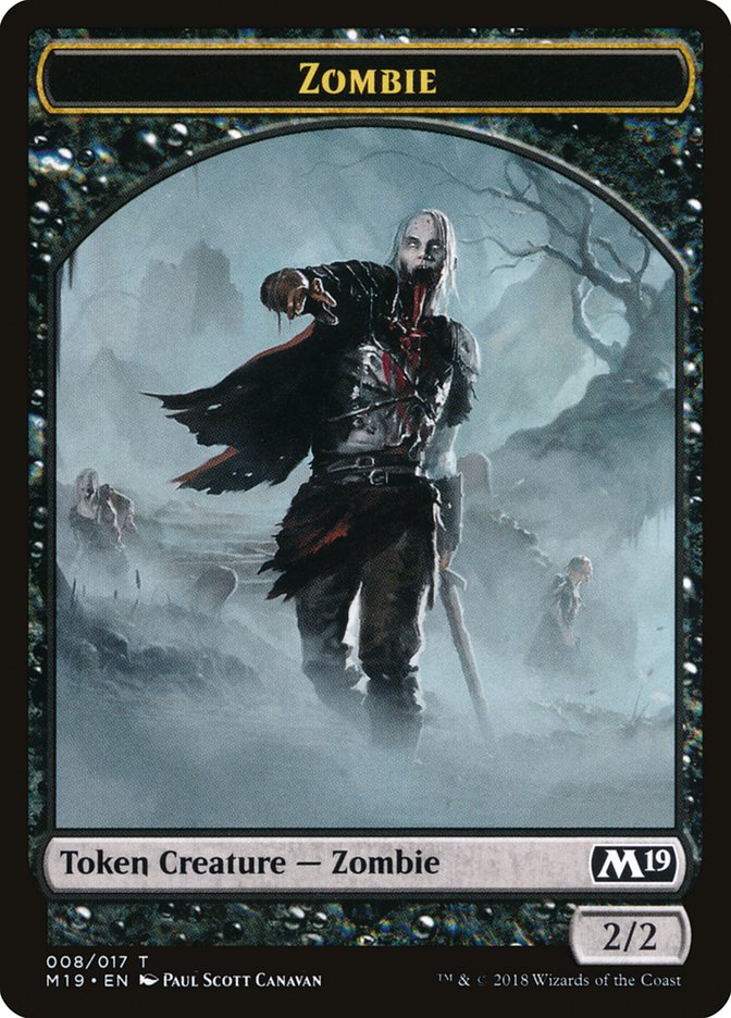 Knight // Zombie Double-Sided Token (Game Night) [Core Set 2019 Tokens] | Gear Gaming Bentonville