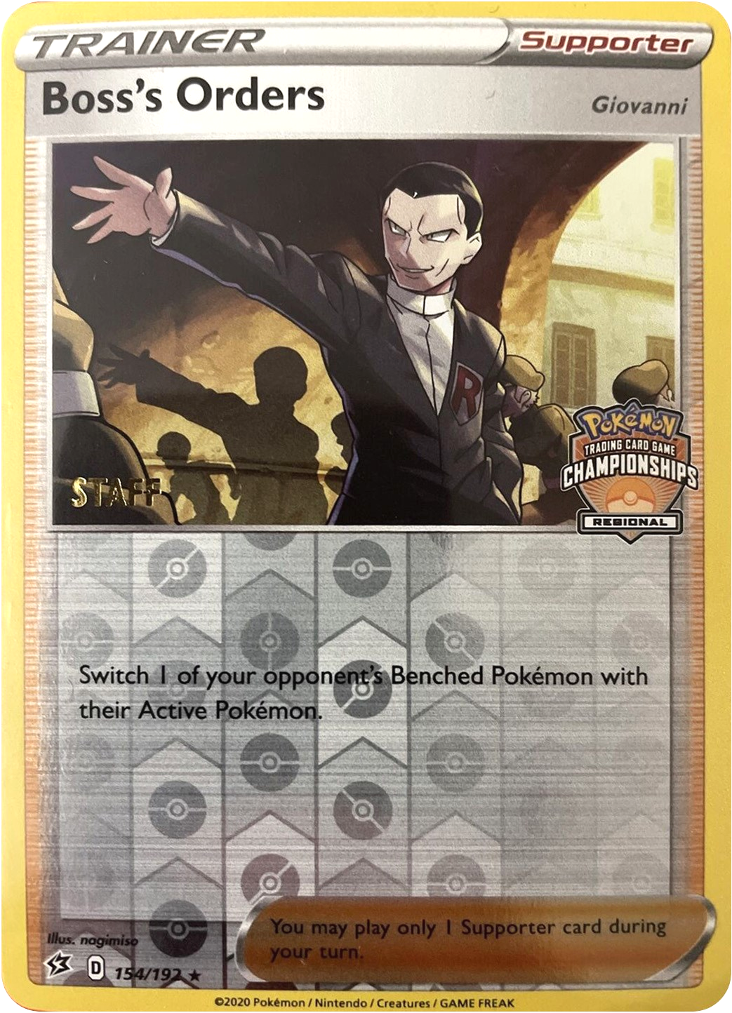 Boss's Orders (154/192) (Staff Regional Championships) [League & Championship Cards] | Gear Gaming Bentonville