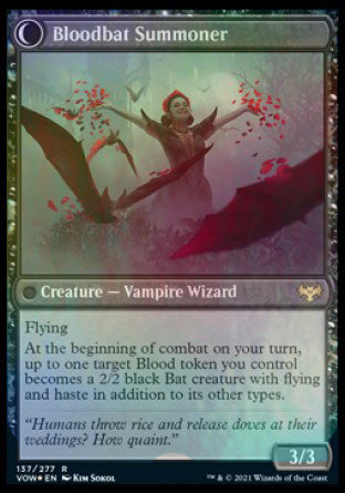 Voldaren Bloodcaster // Bloodbat Summoner [Innistrad: Crimson Vow Prerelease Promos] | Gear Gaming Bentonville