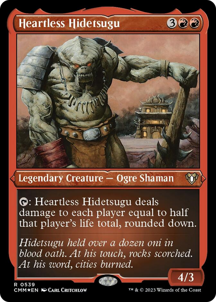 Heartless Hidetsugu (Foil Etched) [Commander Masters] | Gear Gaming Bentonville