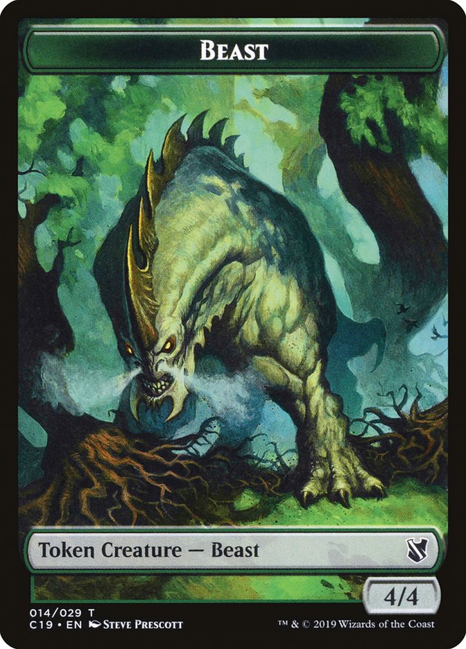 Beast (014) // Wurm Double-Sided Token [Commander 2019 Tokens] | Gear Gaming Bentonville