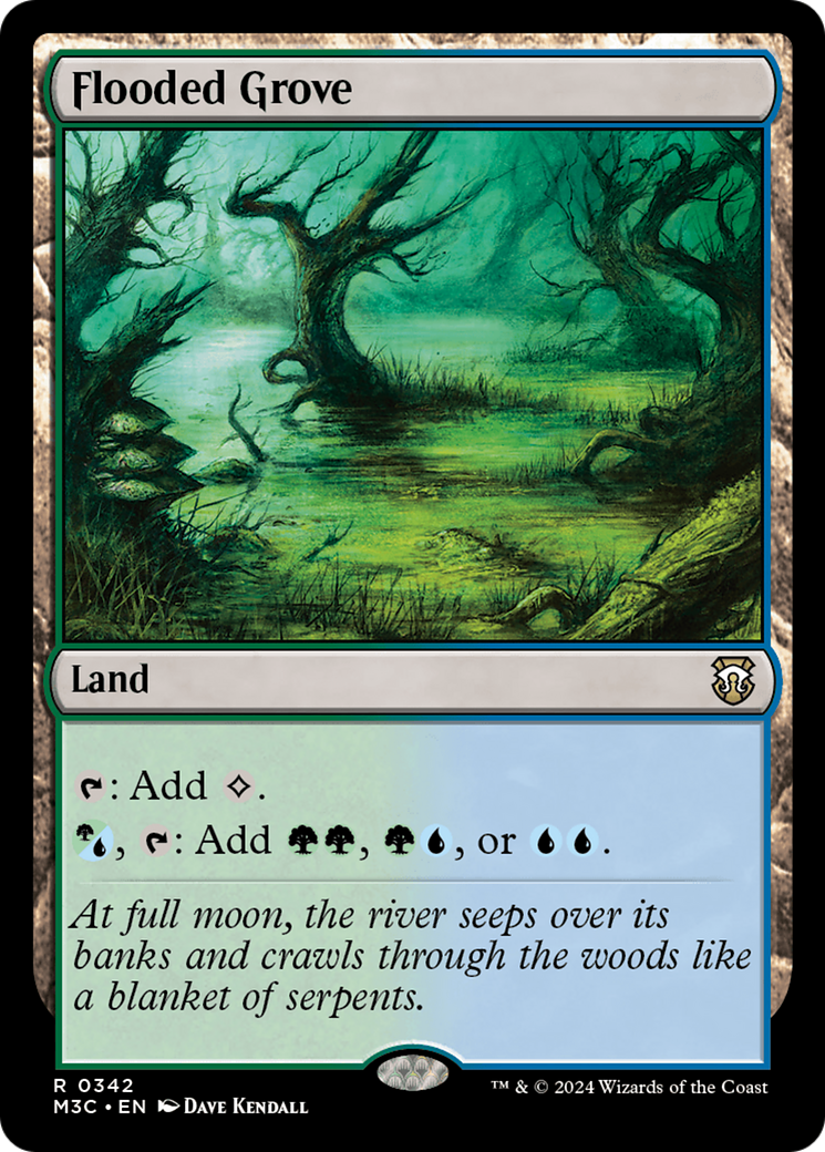 Flooded Grove (Ripple Foil) [Modern Horizons 3 Commander] | Gear Gaming Bentonville