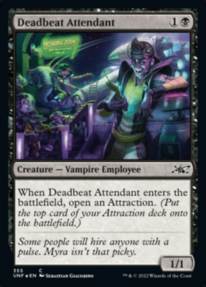 Deadbeat Attendant (Galaxy Foil) [Unfinity] | Gear Gaming Bentonville