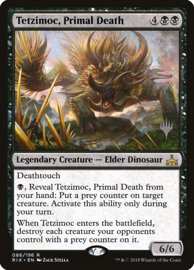 Tetzimoc, Primal Death (Promo Pack) [Rivals of Ixalan Promos] | Gear Gaming Bentonville