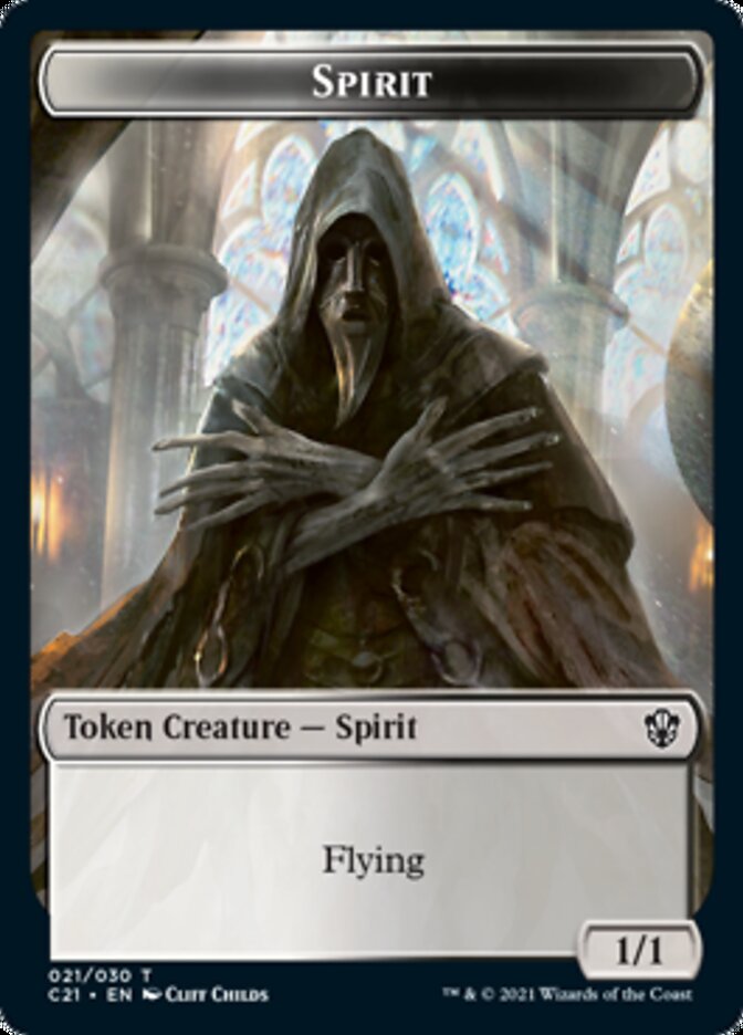 Zombie // Spirit Double-Sided Token [Commander 2021 Tokens] | Gear Gaming Bentonville