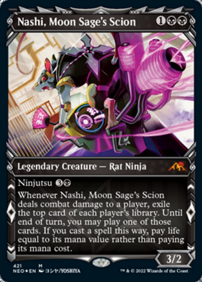 Nashi, Moon Sage's Scion (Showcase) (Foil Etched) [Kamigawa: Neon Dynasty] | Gear Gaming Bentonville