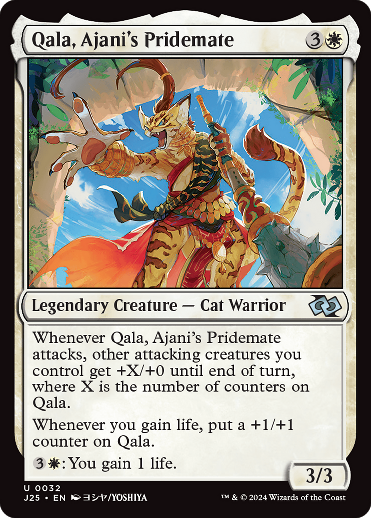 Qala, Ajani's Pridemate (Anime) [Foundations Jumpstart] | Gear Gaming Bentonville