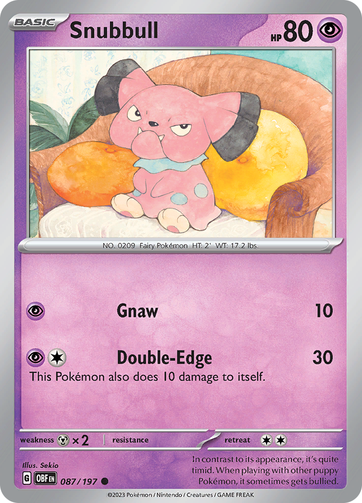 Snubbull (087/197) [Scarlet & Violet: Obsidian Flames] | Gear Gaming Bentonville