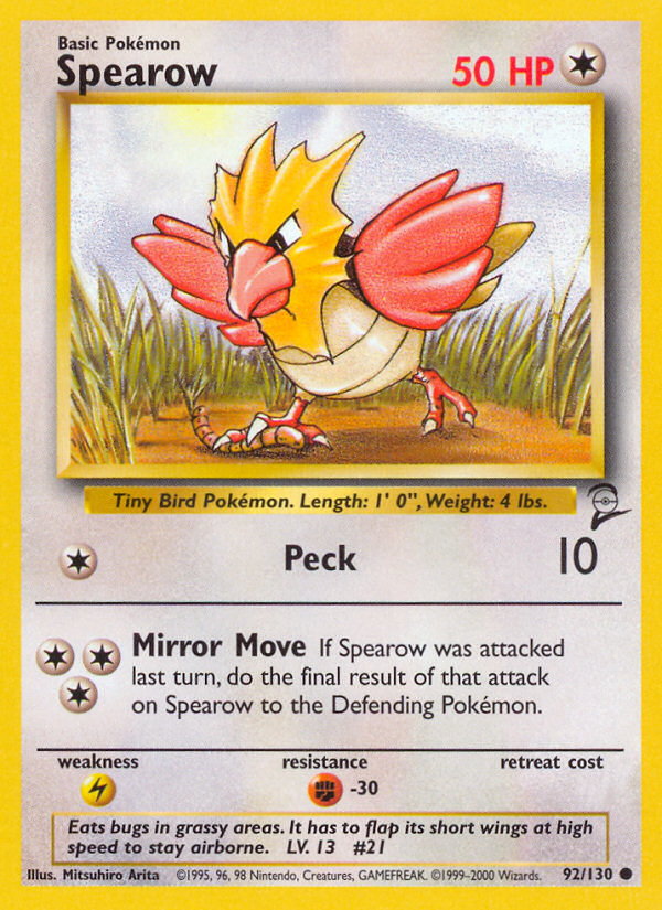 Spearow (92/130) [Base Set 2] | Gear Gaming Bentonville