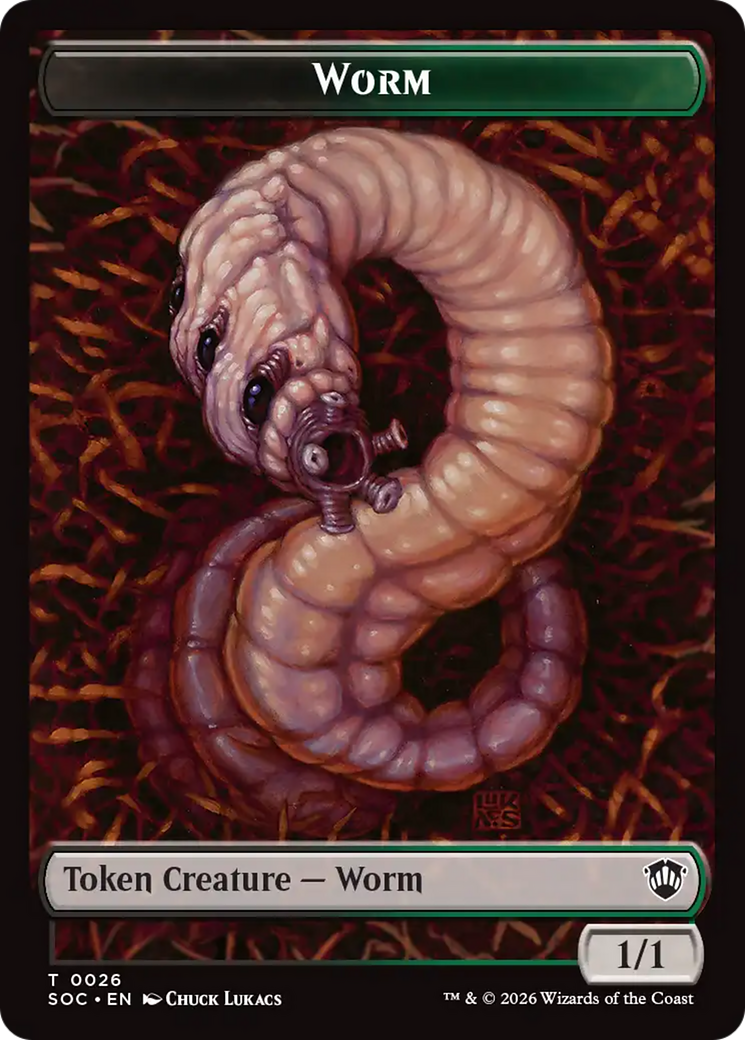 Eldrazi Spawn // Worm Double-Sided Token [Secrets of Strixhaven Commander Tokens] | Gear Gaming Bentonville
