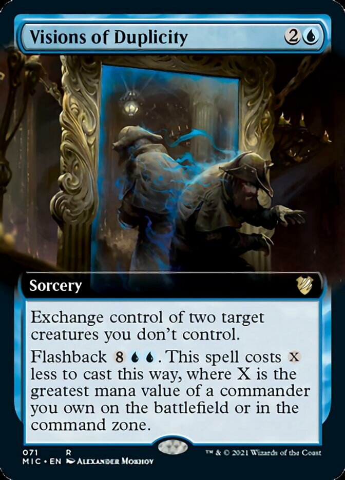 Visions of Duplicity (Extended Art) [Innistrad: Midnight Hunt Commander] | Gear Gaming Bentonville