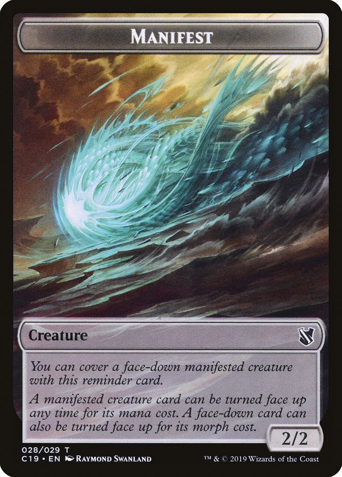 Saproling // Manifest Double-Sided Token [Commander 2019 Tokens] | Gear Gaming Bentonville
