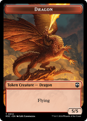 Shapeshifter (0008) (Ripple Foil) // Dragon Double-Sided Token [Modern Horizons 3 Commander Tokens] | Gear Gaming Bentonville