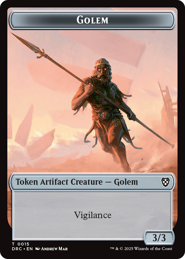 Golem (0014) // Golem (0015) Double-Sided Token [Aetherdrift Commander Tokens] | Gear Gaming Bentonville
