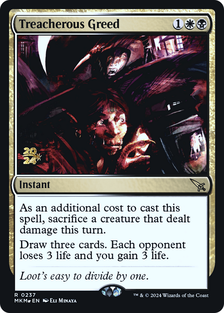 Treacherous Greed [Murders at Karlov Manor Prerelease Promos] | Gear Gaming Bentonville