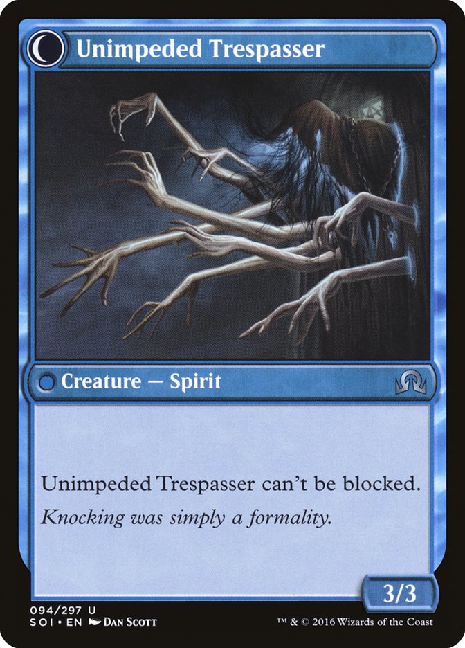 Uninvited Geist // Unimpeded Trespasser [Shadows over Innistrad] | Gear Gaming Bentonville