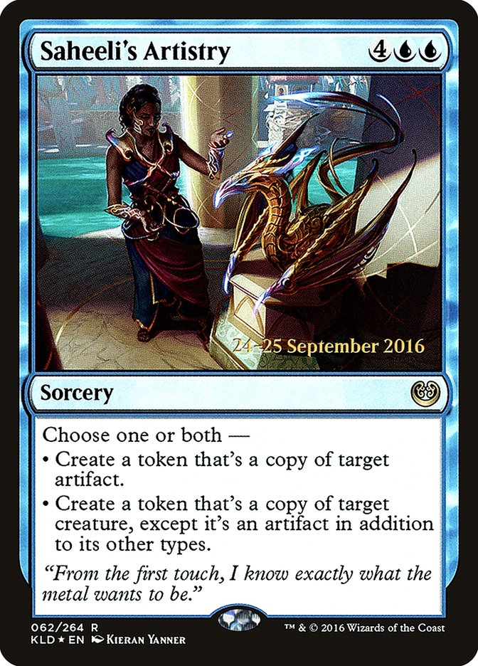 Saheeli's Artistry [Kaladesh Prerelease Promos] | Gear Gaming Bentonville