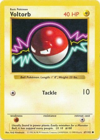 Voltorb (67/102) [Base Set Shadowless Unlimited] | Gear Gaming Bentonville