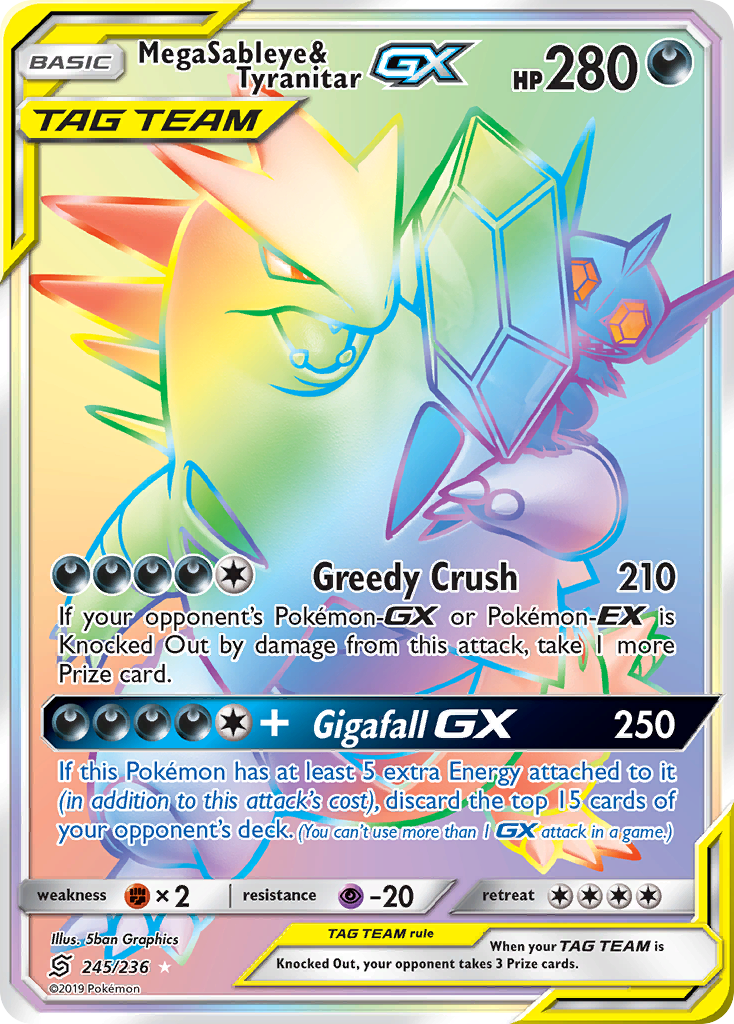 Mega Sableye & Tyranitar GX (245/236) [Sun & Moon: Unified Minds] | Gear Gaming Bentonville