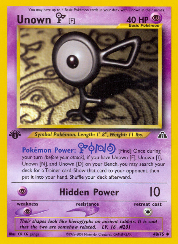 Unown [F] (48/75) [Neo Discovery 1st Edition] | Gear Gaming Bentonville