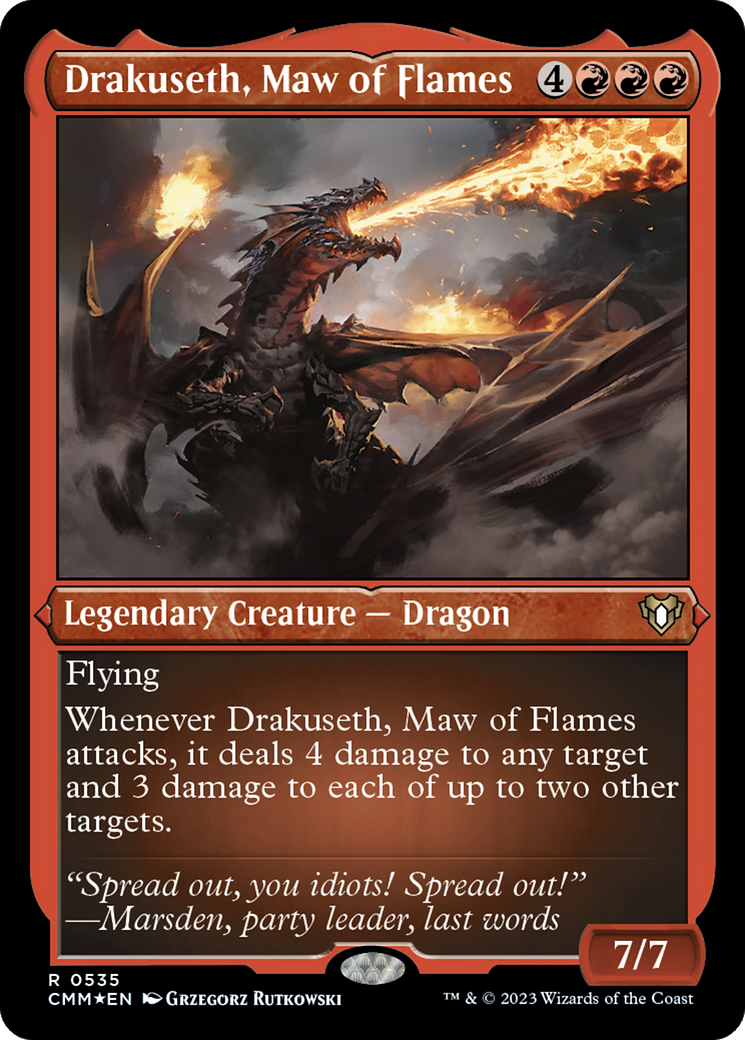 Drakuseth, Maw of Flames (Foil Etched) [Commander Masters] | Gear Gaming Bentonville