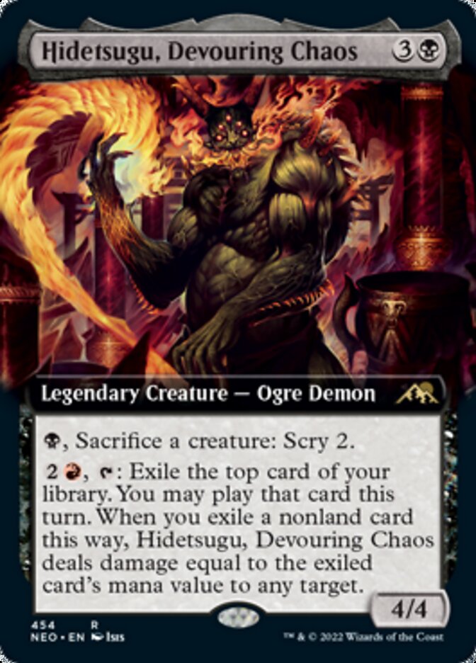 Hidetsugu, Devouring Chaos (Extended Art) [Kamigawa: Neon Dynasty] | Gear Gaming Bentonville