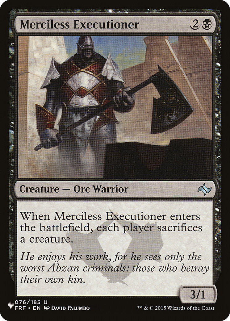 Merciless Executioner [The List Reprints] | Gear Gaming Bentonville