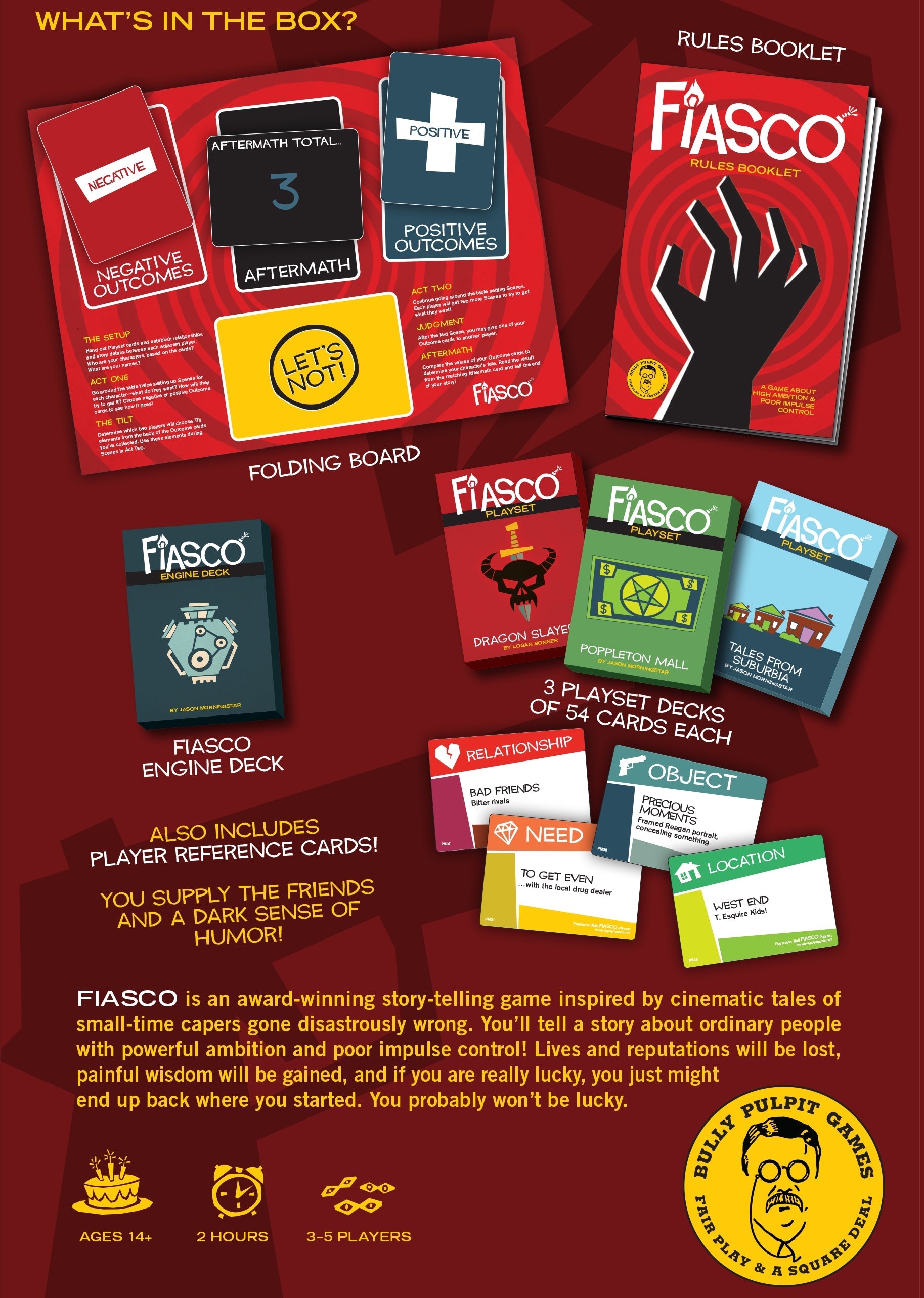 Fiasco RPG: Boxed Set | Gear Gaming Bentonville