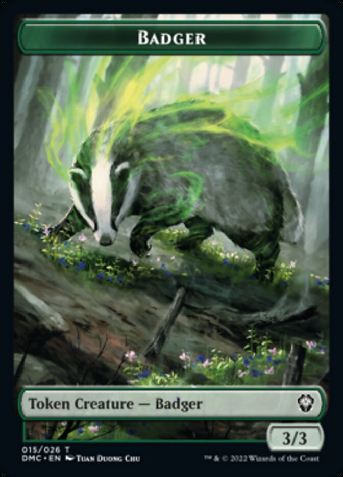 Saproling // Badger Double-Sided Token [Dominaria United Tokens] | Gear Gaming Bentonville