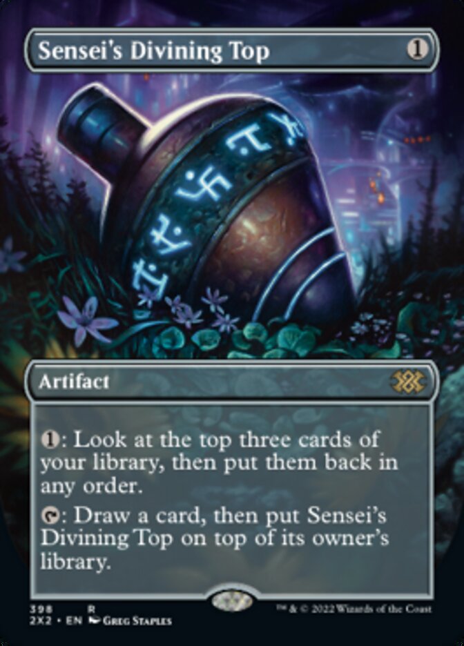 Sensei's Divining Top (Borderless Alternate Art) [Double Masters 2022] | Gear Gaming Bentonville