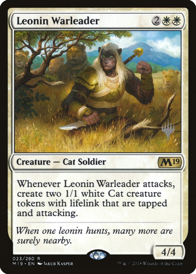 Leonin Warleader (Promo Pack) [Core Set 2019 Promos] | Gear Gaming Bentonville