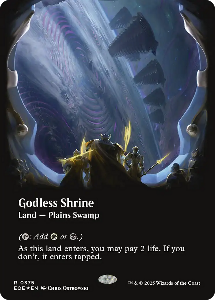 Godless Shrine (Borderless) (Galaxy Foil) [Edge of Eternities] | Gear Gaming Bentonville