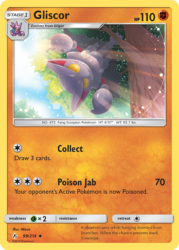 Gliscor (99/214) [Sun & Moon: Unbroken Bonds] | Gear Gaming Bentonville