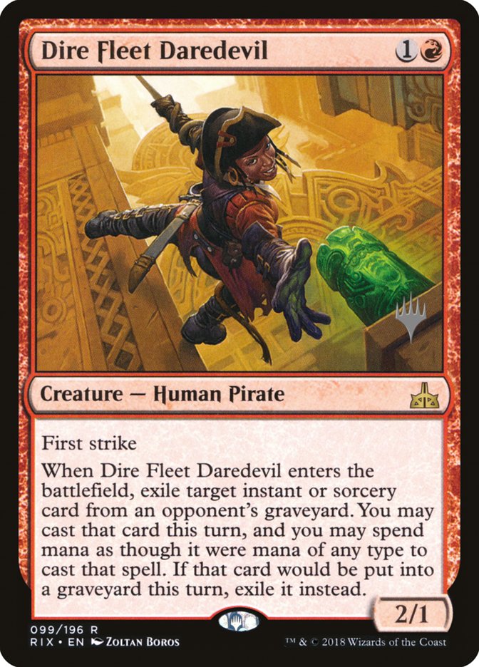 Dire Fleet Daredevil (Promo Pack) [Rivals of Ixalan Promos] | Gear Gaming Bentonville