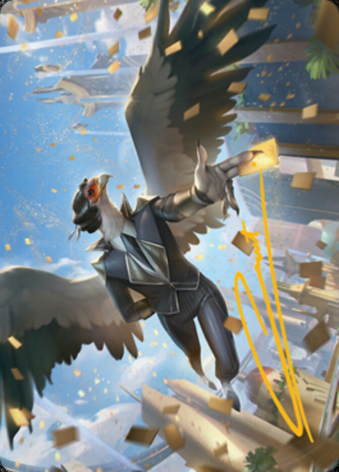 Skyboon Evangelist Art Card (Gold-Stamped Signature) [Streets of New Capenna Art Series] | Gear Gaming Bentonville